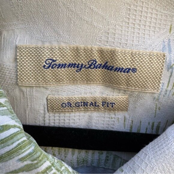 Tommy Bahama Vintage Silk Mens Tropical Leaf Print Athleisure Button-Up Shirt L - Picture 8 of 10